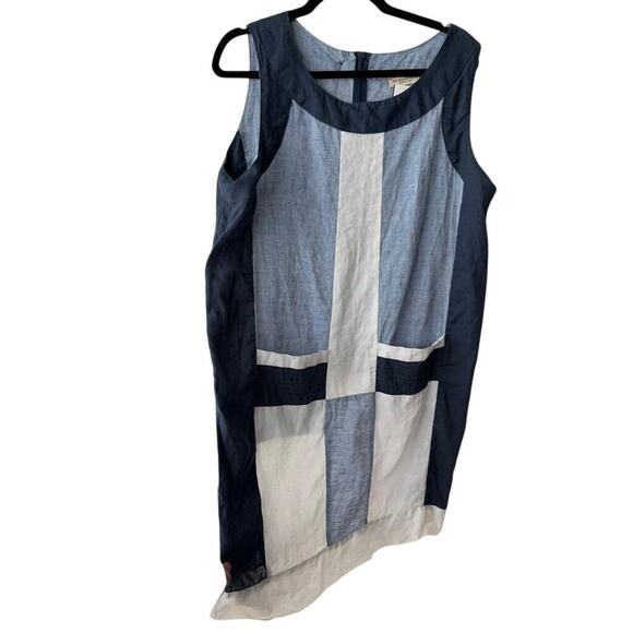 Sartoria Saracena Made in Italy Linen Colorblock Tunic Dress L $200 - Picture 3 of 5